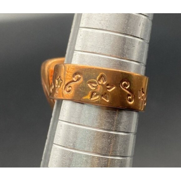 Signed Jay King DTR Copper Ring Size 7.75 Triangular Natural Malachite Cabochon - Picture 9 of 12